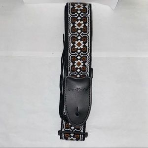 CloudMusic Guitar Strap for Acoustic, Electric Guitars Black & Brown Design